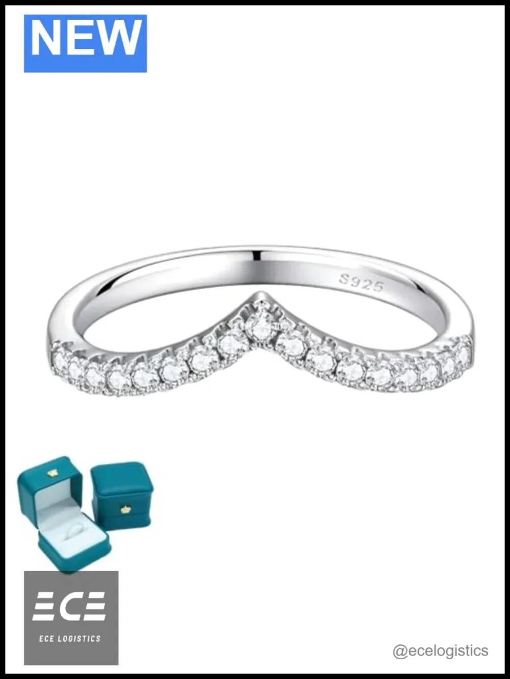 Moissanite Engagement Ring S925 Sterling Silver 6 Prong Solitaire Wedding Band